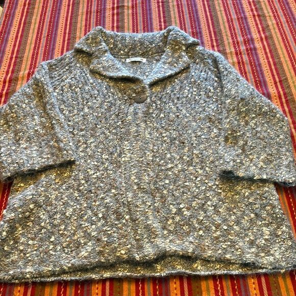 Susan Bristol Cardigan Sweater Women’s Tan Alpaca Mohair 3/4 Sleeve size medium - Picture 1 of 3